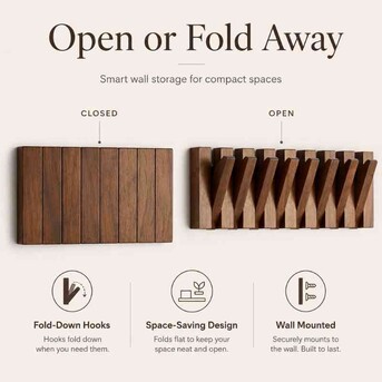 Mumbai, Furniture, INR 2000,  Elegant Flip Down Wooden Wall Hooks For Modern Space-Saving Storage