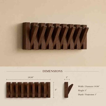 Mumbai, Furniture, INR 2000,  Elegant Flip Down Wooden Wall Hooks For Modern Space-Saving Storage