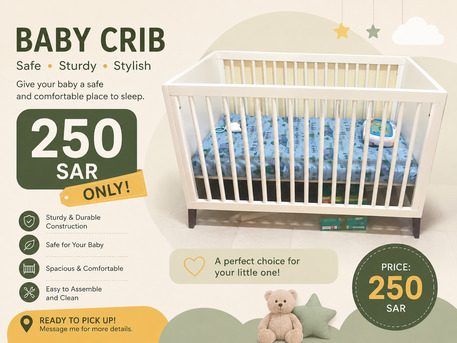 Akrabia, Baby & Kid Stuff, SAR 250,  Baby Crib For Sale &ndash; 250 SAR Only!