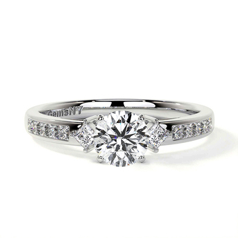 New York, Jewelry, USD 1392,  Get Three Stone Natural Diamond Rings 0.30 Cttw At GemsNY