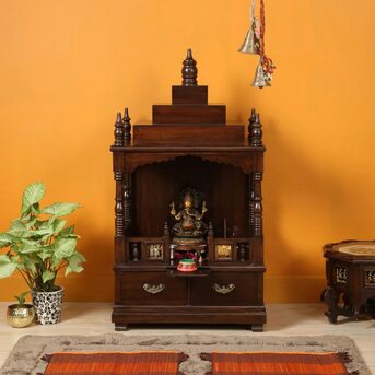 Mumbai, Furniture, INR 35739,  Buy Teak Wood Pooja Mandir Online - Easy Delivery