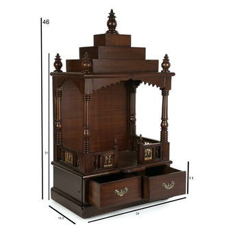 Mumbai, Furniture, INR 35739,  Buy Teak Wood Pooja Mandir Online - Easy Delivery