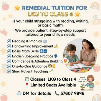 Jeddah, Education, REMEDIAL TUITION FOR LKG TO CLASS 4*