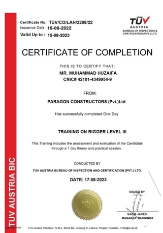 Dammam, Job Seekers, ​Certified Rigger Level 3 - TUV Austria Position Holder