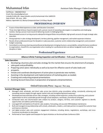 Riyadh, Job Seekers, Assistant Manager Sales,Sales Executive, Business Development Executive