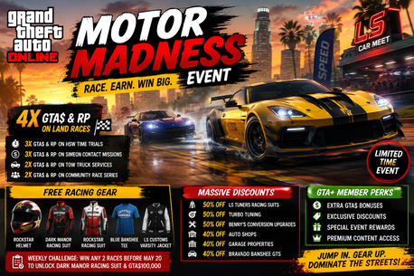 New York, Computer, GTA Online Motor Madness Event Rewards, Discounts & Free Gear