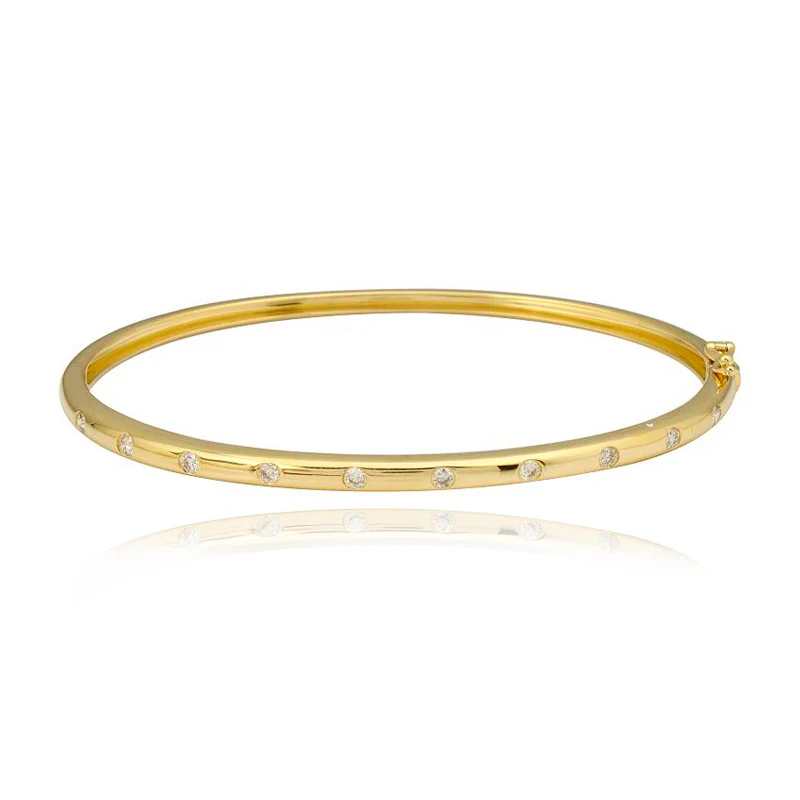 Miami, Jewelry, Elegant Inlay Diamond Bangle &ndash; Alev Jewelry