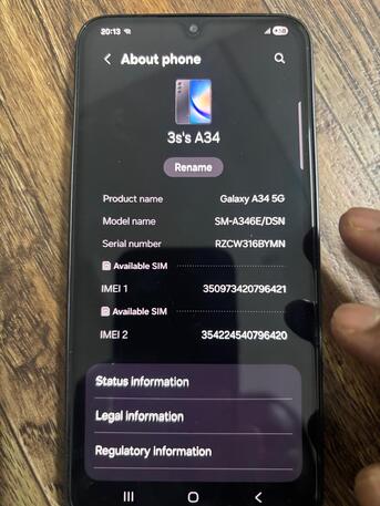 Dammam, Mobile Phones, SAR 300,  SAMSUNG A34 6 GB ROM AND 128 GB STORAGE