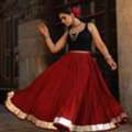 INR 1139,  Buy Women's Solid Flared Maroon Skirt Online