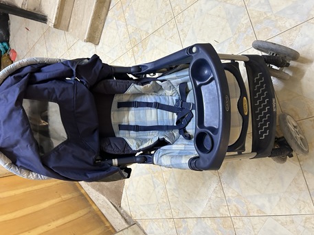 Buraidah, Baby & Kid Stuff, SAR 200,  Graco Stroller Mirage + Travel System - Blue Rock ( Bought For 1199 Sar)