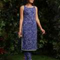 INR 1224,  Buy Women's Blue Printed Cotton Suit Set Online