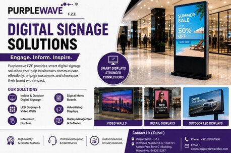 Dwarka, Business, Digital Signage Solution In Dubai UAE Purplewave FZE