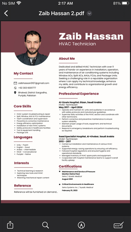 Al Aziziyah, Job Seekers, Hvac Tech