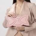 INR 12000,  Tulip Pink Leather Clutch Bag For Women &ndash; Elegant Style For Every Occasion