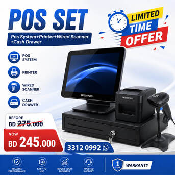Manama, Electronics, BHD 245,  POS SET, Pos System + Receipt Printer + Wired Barcode Scanner + Drawer