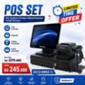 BHD 245,  POS SET, Pos System + Receipt Printer + Wired Barcode Scanner + Drawer