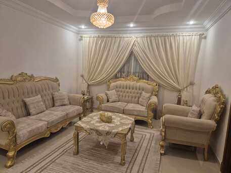 Al Rawdah, Furniture, SAR 1200,  Very Clean Sofa 4-Piece Set With Tables, Curtains, & Carpet For A Special Price!