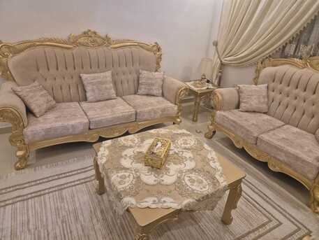 Al Rawdah, Furniture, SAR 1200,  Very Clean Sofa 4-Piece Set With Tables, Curtains, & Carpet For A Special Price!