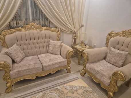 Al Rawdah, Furniture, SAR 1200,  Very Clean Sofa 4-Piece Set With Tables, Curtains, & Carpet For A Special Price!