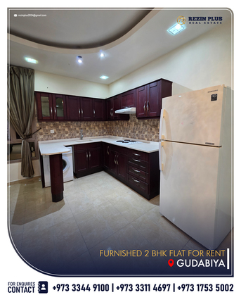 Gudaibiya, Apartments, Flats, Houses & Villas, BHD 300/year,  Furnished,  100 Sq. Meter,  Furnished 2 Bedroom Flat For Rent | 300BD (With Limit) Near Andalus Garden, Gudaibiya