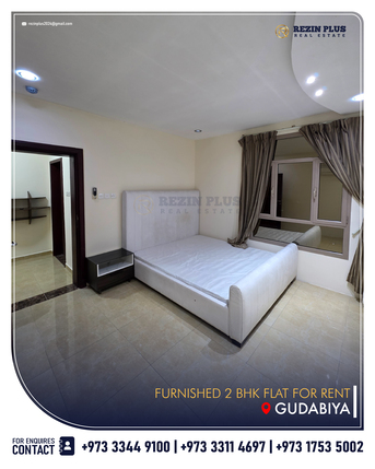 Gudaibiya, Apartments, Flats, Houses & Villas, BHD 300/year,  Furnished,  100 Sq. Meter,  Furnished 2 Bedroom Flat For Rent | 300BD (With Limit) Near Andalus Garden, Gudaibiya