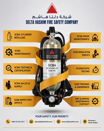Dammam, Security, Fire Extinguisher Installation, SCBA Cylinder Installation, Refilling..