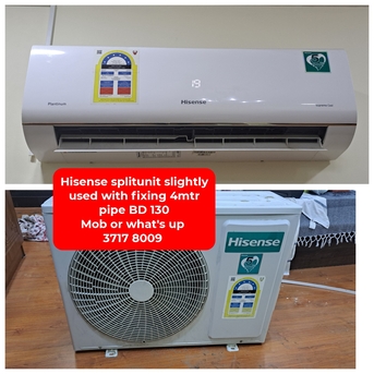 Manama, Air Conditioners, BHD 130,  🌍🌏Hisnese Splitunit 1.5 Ton In Good Condition For Sale With Delivery And Fixing