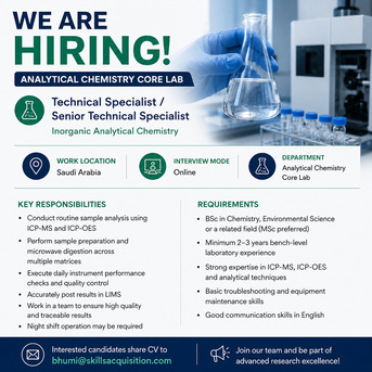 Riyadh, Jobs, Analytical Chemistry Core Lab