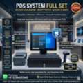 BHD 119,  POS System Set With New Receipt Printer + New Cash Drawer + Barcode Scanner Good Working