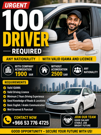 Riyadh, Jobs, We Need Drivers Urgently