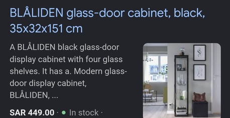 Jeddah, Furniture, SAR 150,  Glass-door - Display Cabinet