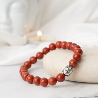 Mumbai, Jewelry, INR 999,  Buy Red Jasper Bracelet For Strength & Positive Energy