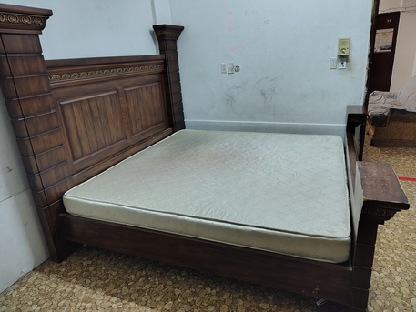 Dammam, Furniture, SAR 200,  KING SIZE BED WITH MATTRESS FOR SALE