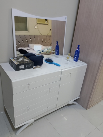 Riyadh, Furniture, SAR 600,  Double Bed With Two Side Tables And Dressing Table For Sale