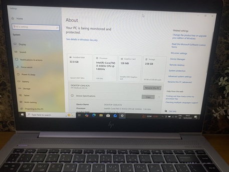 Jeddah, Computers, SAR 1099,  Hp Elite Book I5 Laptop 32gb Ram 840 G6 256gb SSD GOOD BATTERY BACKUP
