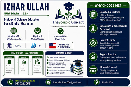 Riyadh, Job Seekers, Science/Biology Educator
