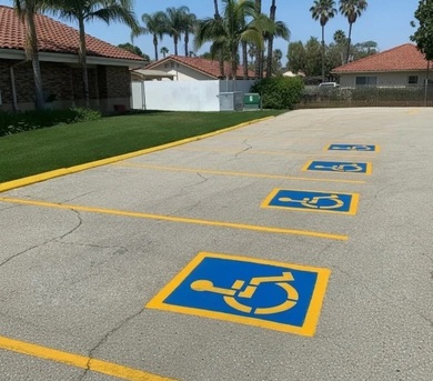 New York, Construction, Parking Lot Striping Of Anaheim