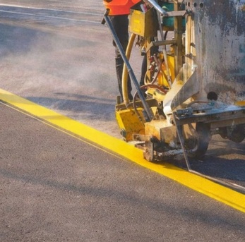 New York, Construction, Parking Lot Striping Of Anaheim