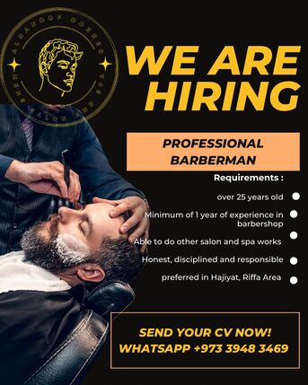North Riffa, Jobs, Barber/ Salon Staff (men)