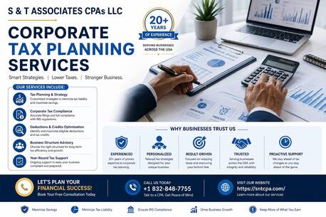 New York, Financial, Expert Corporate Tax Planning Services In USA &ndash; Save More On Taxes - SNTCPA