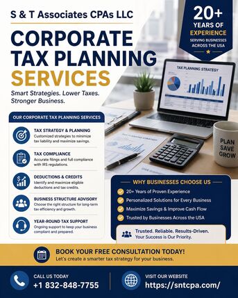 New York, Financial, Affordable Corporate Tax Planning Services In USA &ndash; Maximize Your Business Savings - SNTCP
