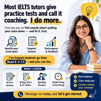 Dammam, Lessons Offered, IELTS With Native Trainers At Dammam