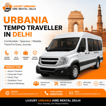 New Delhi, Travel, Premium Urbania Tempo Traveller In Delhi For Group Trips