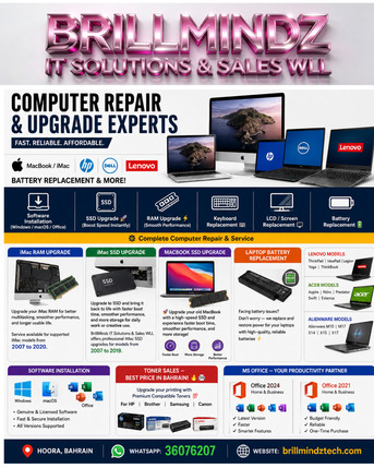 Manama, Computer, Mac & PC Ram,SSD ,Battery Replacement