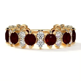 New York, Jewelry, USD 9040,  Ruby Wedding Rings Elegant Layered Prong Wedding Ring
