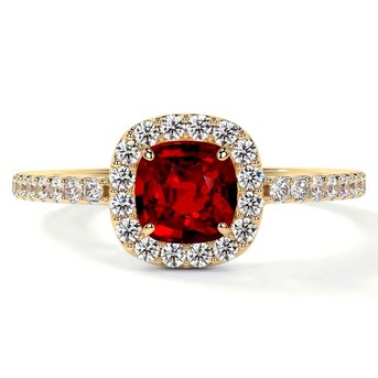 New York, Jewelry, USD 4055,  Ruby Engagement Rings AAAA Quality Halo Ring