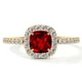 USD 4055,  Ruby Engagement Rings AAAA Quality Halo Ring