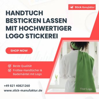 Berlin, Business, Handtuch Besticken Lassen Mit Hochwertiger Logo Stickerei
