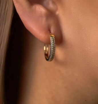 Sydney, Jewelry, Lab-Grown Diamond Hoop Earrings