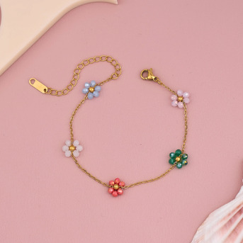 Mumbai, Jewelry, INR 347,  Buy Garden Flora Gold Plated Multicolor Floral Bracelet | Kyeora